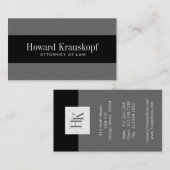 Cartes de visite du procureur de monogramme (Devant / Derrière)