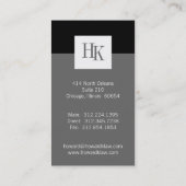 Cartes de visite du procureur de monogramme (Dos)