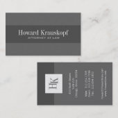 Cartes de visite du procureur de monogramme (Devant / Derrière)