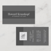 Cartes de visite du procureur de monogramme (Devant / Derrière)