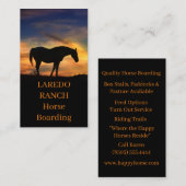 Cartes de visite du ranch Horse Boarding (Devant / Derrière)