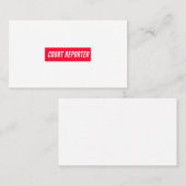 Cartes de visite du rapporteur du tribunal (Devant / Derrière)