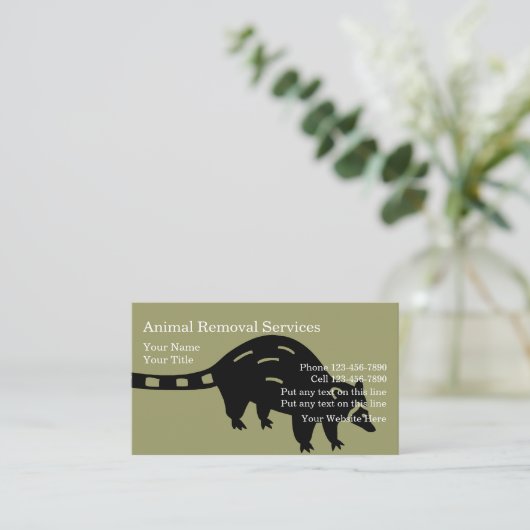 Cartes de visite du retrait des animaux (Debout devant)