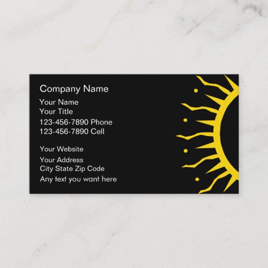 Cartes de visite du salon de bronzage (Devant)