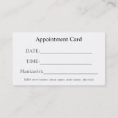 Cartes de visite du salon de ongle (Dos)