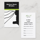 Cartes de visite du Salon Vert avec rendez-vous su (Devant / Derrière)