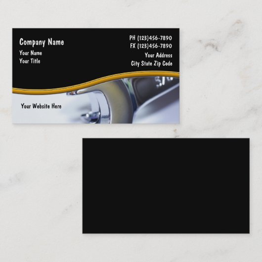 Cartes de visite du service automobile (Devant / Derrière)