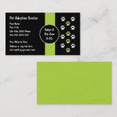 Cartes de visite du Service d'adoption des animaux (Devant / Derrière)