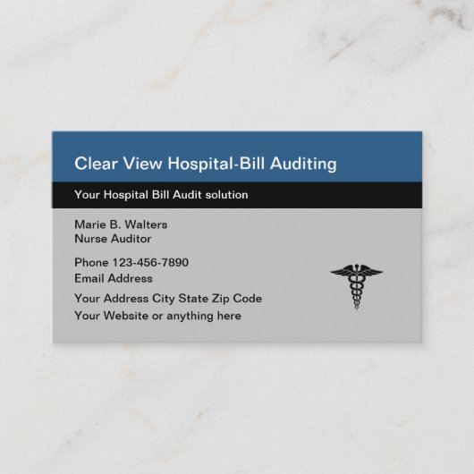 Cartes de visite du service d'audit de facturation (Devant)