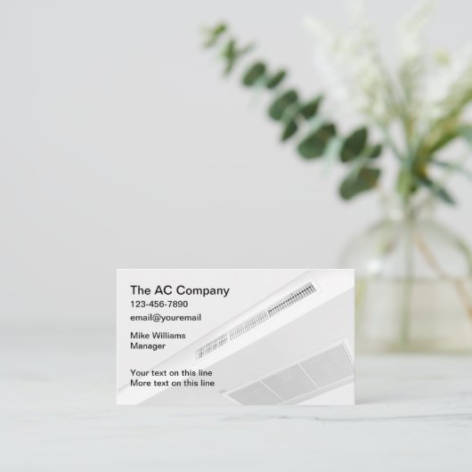 Cartes de visite du service de climatisation (Debout devant)