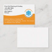 Cartes de visite du service de climatisation (Devant / Derrière)