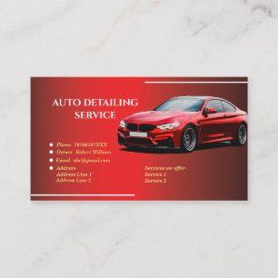 Cartes de visite du service de détails auto cool