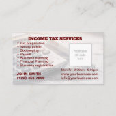 Cartes de visite du service de l'impôt sur le reve (Dos)