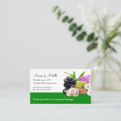 Cartes de visite du service de massage naturel (Debout devant)