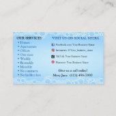 Cartes de visite du service de nettoyage à domicil (Dos)