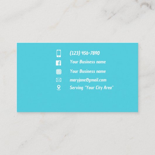 Cartes de visite du service de nettoyage à la mais (Dos)