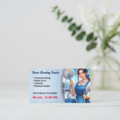 Cartes de visite du service de nettoyage à la mais (Debout devant)