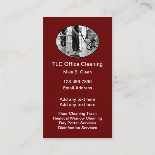 Cartes de visite du service de nettoyage de bureau (Devant)