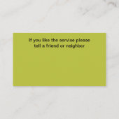 Cartes de visite du service de nettoyage élégant e (Dos)