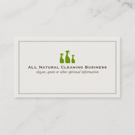 Cartes de visite du service de nettoyage naturel (Devant)