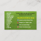 Cartes de visite du service de paysage (Dos)