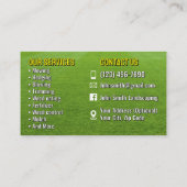 Cartes de visite du service de paysage (Dos)