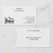 Cartes de visite du service de pelouse (Devant / Derrière)