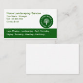 Cartes de visite Du Service De Pelouse Et D'Aménag (Devant / Derrière)