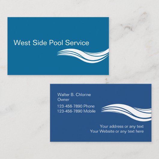 Cartes de visite du service de pool (Devant / Derrière)