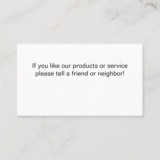 Cartes de visite du service de pool (Dos)