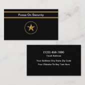 Cartes de visite du service de sécurité classique (Devant / Derrière)