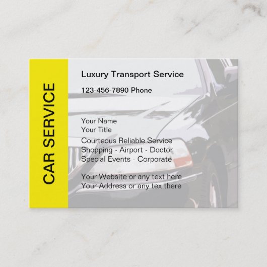 Cartes de visite du service de taxi (Devant)