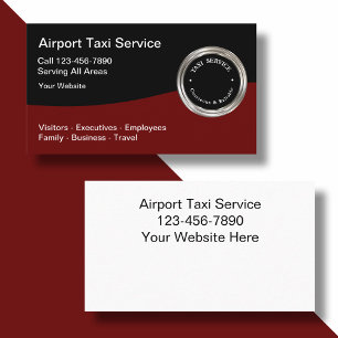 Cartes de visite du service de taxi de l'aéroport