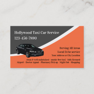 Cartes de visite du service de taxi de luxe