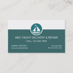 Cartes de visite du service de yacht