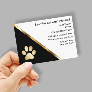 Cartes de visite du service pour animaux de compag