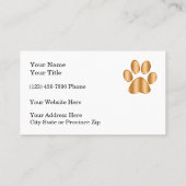 Cartes de visite du service pour animaux de compag (Dos)