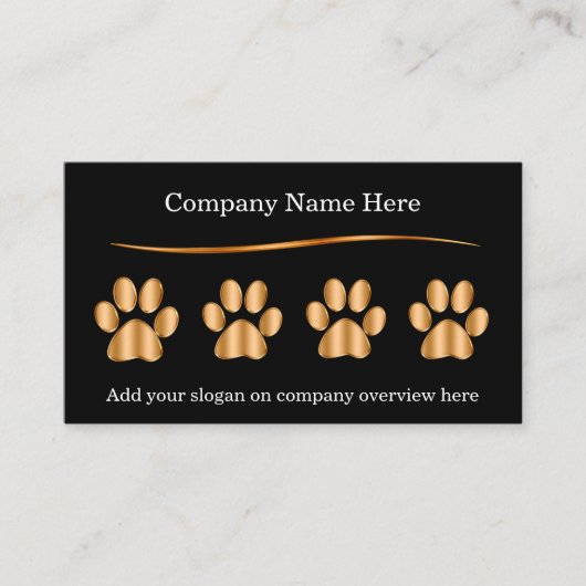 Cartes de visite du service pour animaux de compag (Devant)