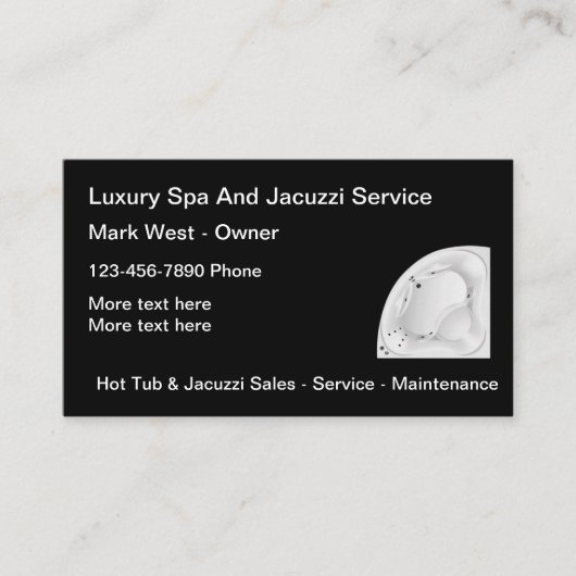 Cartes de visite du service Spa de bain chaud (Devant)