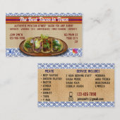 Cartes de visite du service Taco (Devant / Derrière)