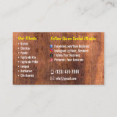 Cartes de visite du service Taco (Dos)