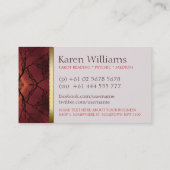 Cartes de visite du Tarot de vie de l'arbre terres (Dos)