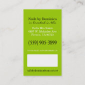 Cartes de visite du technicien de clou Monogramme (Dos)