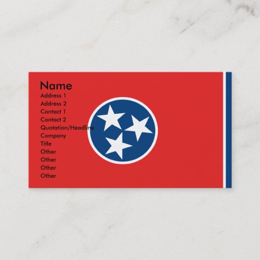 Cartes de visite du TENNESSEE (Devant)