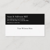 Cartes de visite du thérapeute respiratoire (Dos)