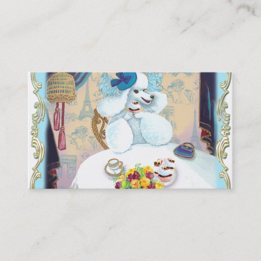 Cartes de visite du White Poodle Cupcake Tea Party (Devant)