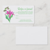 Cartes de visite d'un ami fleur de colibri (Devant / Derrière)