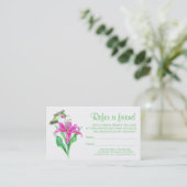 Cartes de visite d'un ami fleur de colibri (Debout devant)
