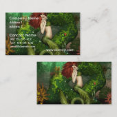 Cartes de visite d'une chevelure rouges de sirène (Devant / Derrière)