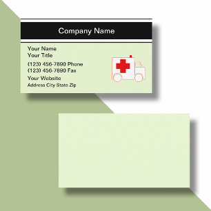 Cartes de visite d'urgence médicale